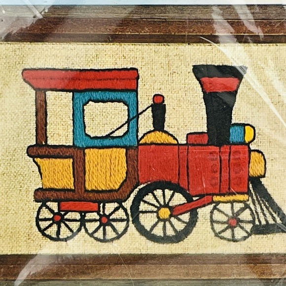 Vintage Bucilla 2007 Choo-Choo Mini Stitcheries Crewel Embroidery Kit 5x7 Train - Picture 2 of 4